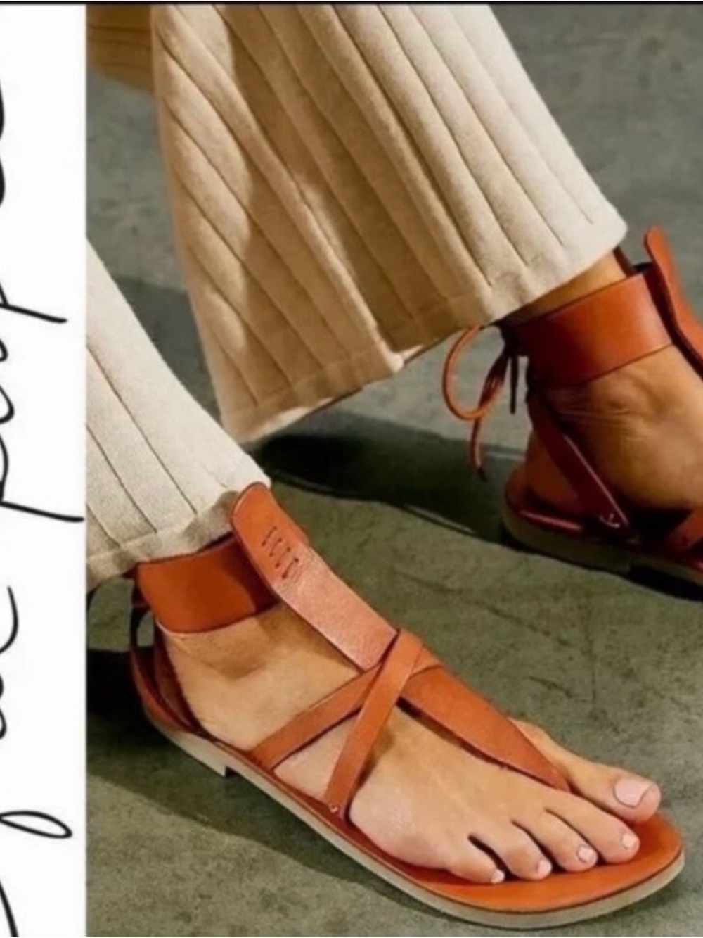 Free People Vacation Day Gladiator Leather Wrap Sandals
